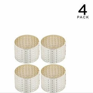 Silver Napkin Rings Set of 4 - Hammered Metal